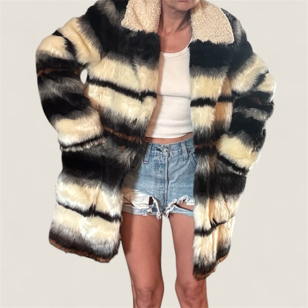 Saltwater LUXE Multicolor Faux Fur Teddy Jacket